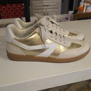 Dolce Vita Gold and White Athletic Shoes